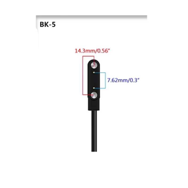 Cabo de Carregamento Magnético com 2 Pinos – USB | Forte Fixação Magnética | Cor Preto ou Branco | Compatível com Relógios Inteligentes Universais