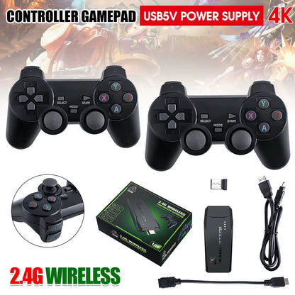 4K 64G Video Game Console Stick Lite Built-In 1000 Games Retro Games Console Wireless Controller for GBA Xmas Gift Dropshipping