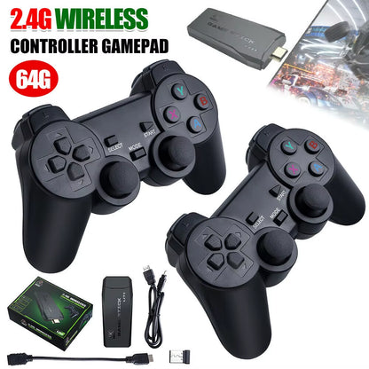 4K 64G Video Game Console Stick Lite Built-In 1000 Games Retro Games Console Wireless Controller for GBA Xmas Gift Dropshipping