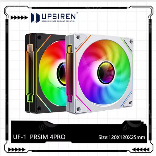 Ventoinha UF-1 PRISM 4 PRO para Gabinete de Computador – 12cm, ARGB, 4 Pinos PWM, Silenciosa, 12V, Alto Fluxo de Ar (45.2 CFM / 600-1500 RPM)