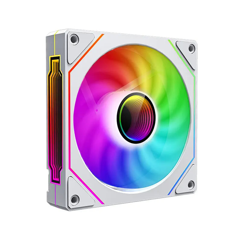 Ventoinha UF-1 PRISM 4 PRO para Gabinete de Computador – 12cm, ARGB, 4 Pinos PWM, Silenciosa, 12V, Alto Fluxo de Ar (45.2 CFM / 600-1500 RPM)