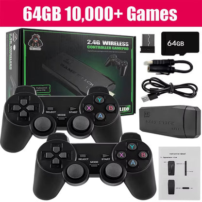 4K 64G Video Game Console Stick Lite Built-In 1000 Games Retro Games Console Wireless Controller for GBA Xmas Gift Dropshipping